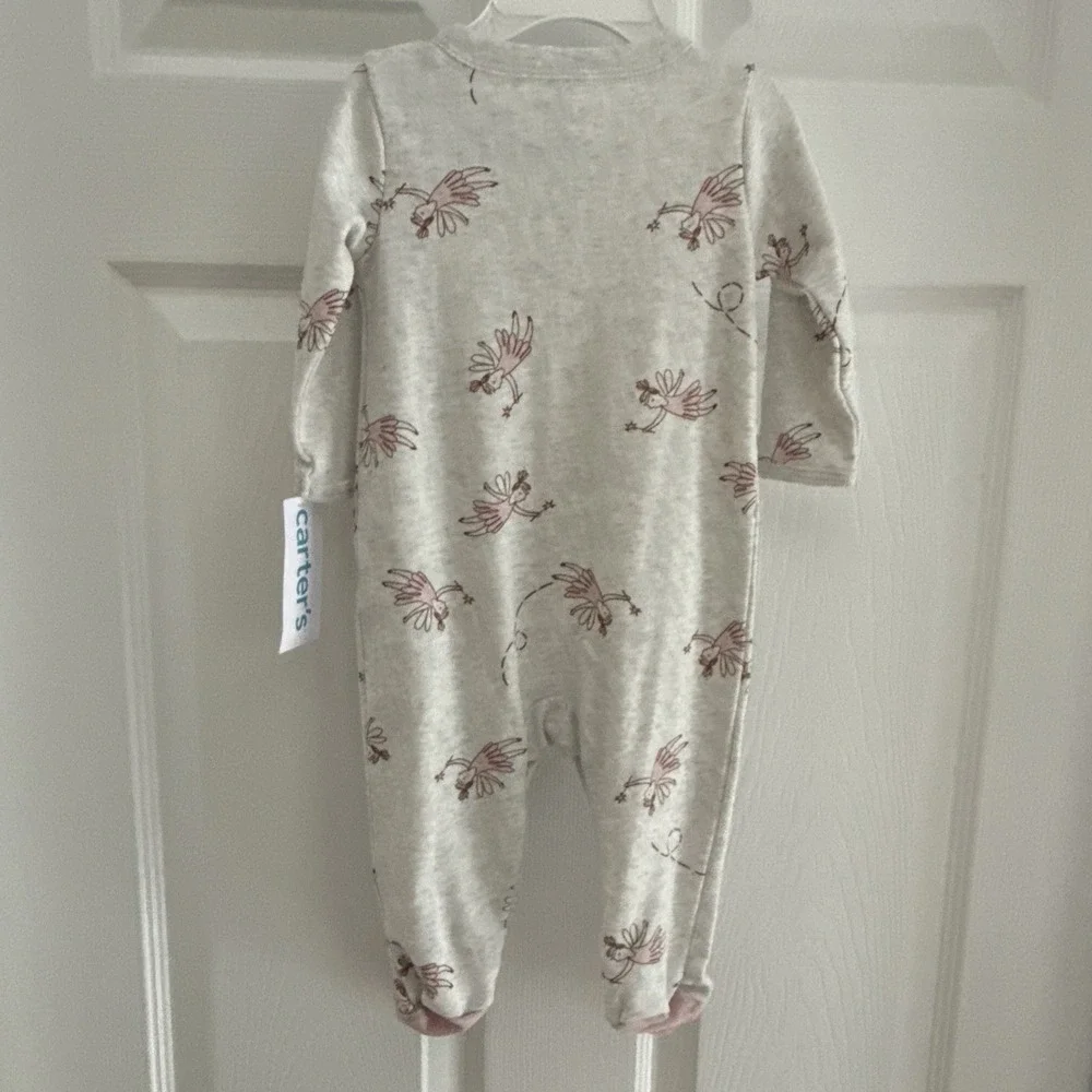 Carters Baby Ballerina Snap-Up Footie Pajamas Gray Pink 6 Months NWT 1P615210
